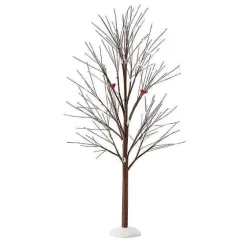 Department 56 Brown Tree With Snow/Bird Outlet