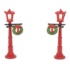 Department 56 Red With Greens Street Lights Outlet