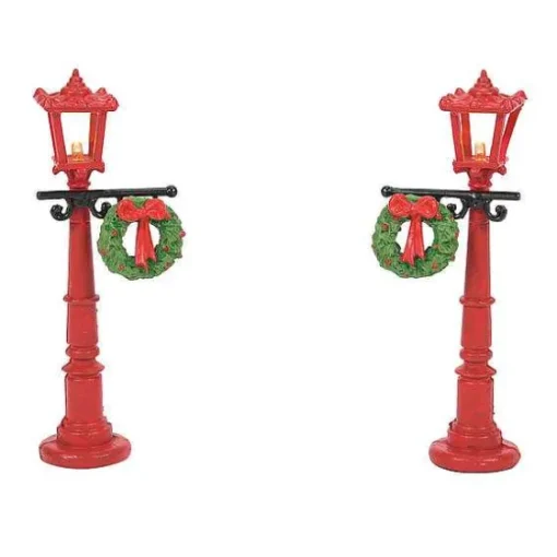Department 56 Red With Greens Street Lights Outlet